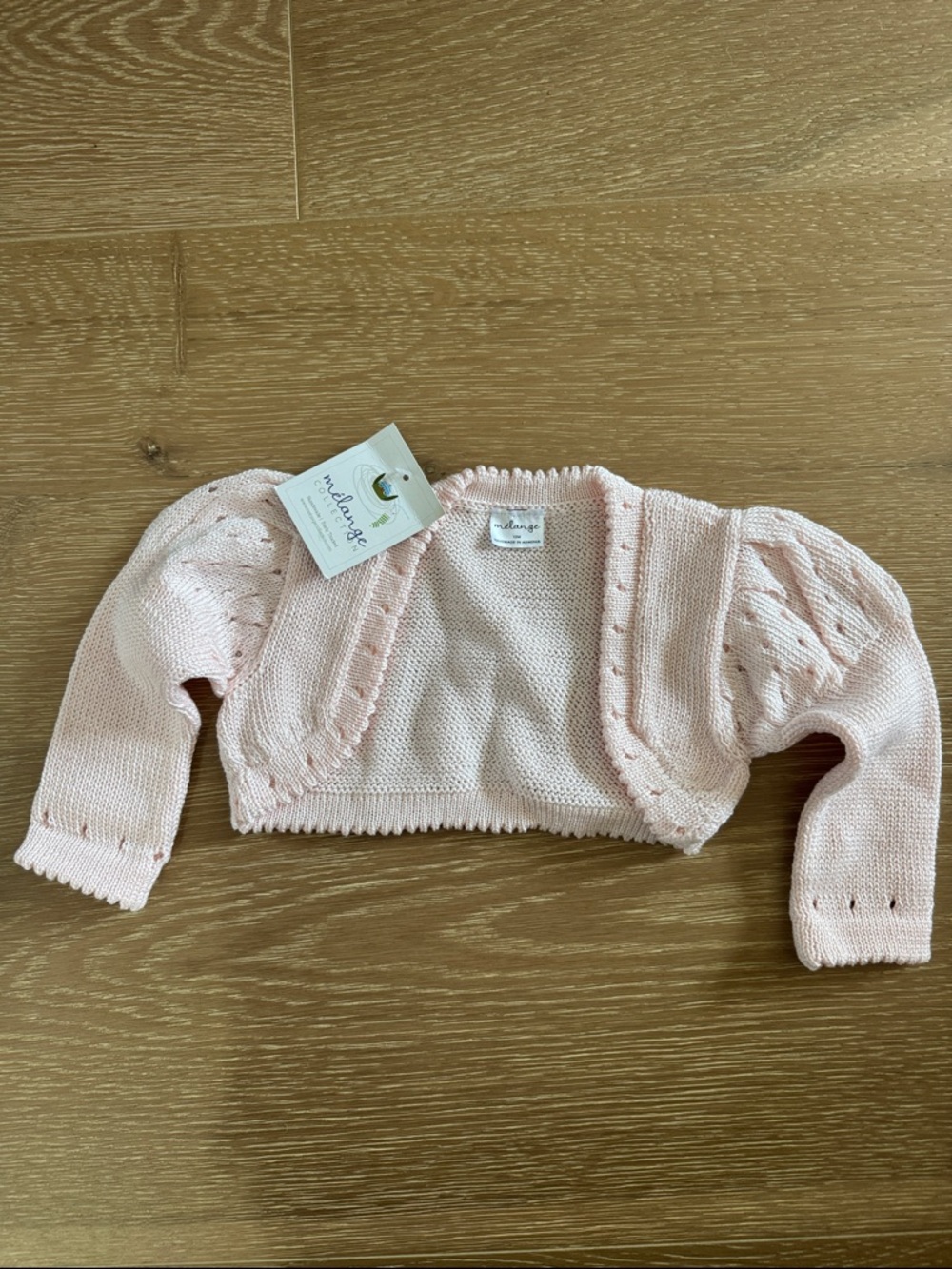 Melange Light Pink Knit Sweater Bolero Shrug 12m